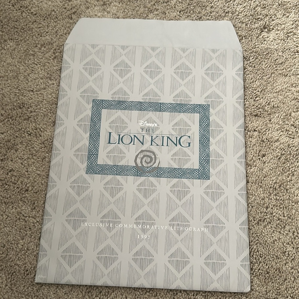 Lion King Print Vintage 1995 Disney Store Exclusive Commemorative Lithograph - Picture 5 of 5